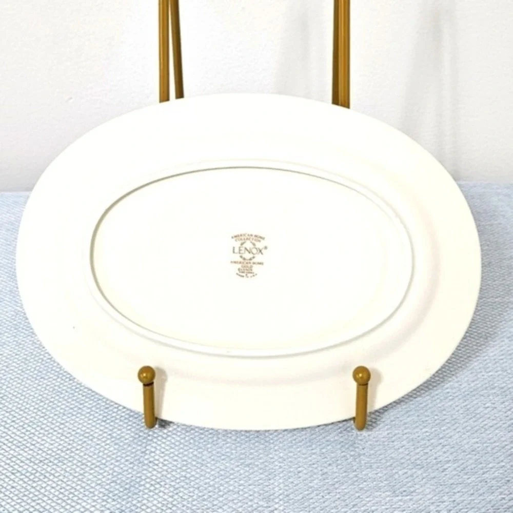 LENOX American‎ Home Gold Oval Platter Ivory Fine China Gravy Underplate 9